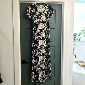 Fitted maxi dress - black and floral